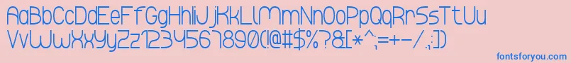 フォントAbricos7 – ピンクの背景に青い文字