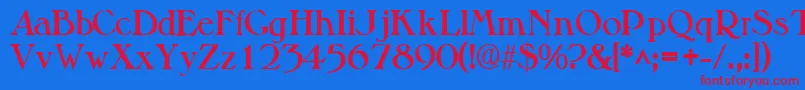 ValitsskBold Font – Red Fonts on Blue Background