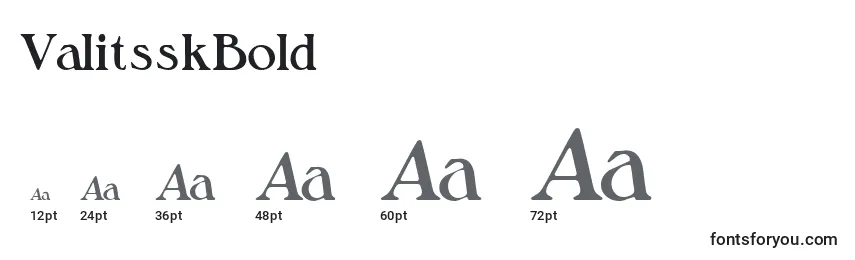 ValitsskBold Font Sizes
