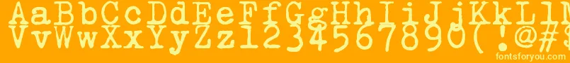 ZaiOlivettiUnderwoodstudio21typewriter Font – Yellow Fonts on Orange Background
