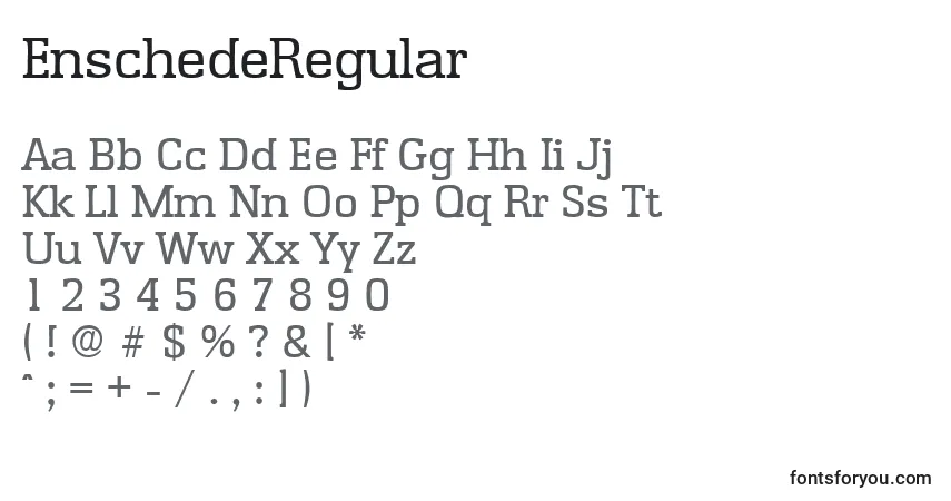 EnschedeRegularフォント–アルファベット、数字、特殊文字