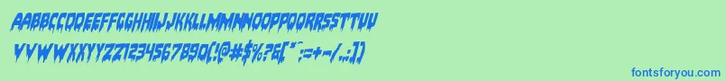 Bloodlustrotal Font – Blue Fonts on Green Background