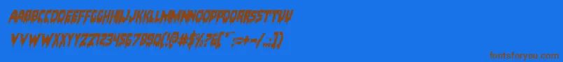 Bloodlustrotal Font – Brown Fonts on Blue Background