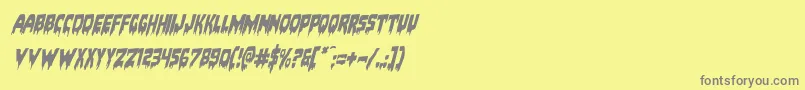 Bloodlustrotal Font – Gray Fonts on Yellow Background