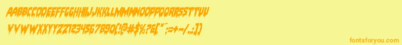 Bloodlustrotal Font – Orange Fonts on Yellow Background