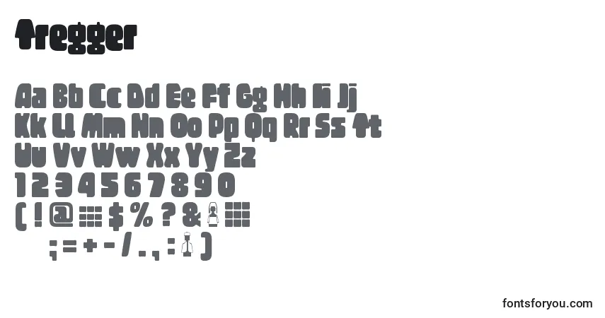 Czcionka Tregger – alfabet, cyfry, specjalne znaki