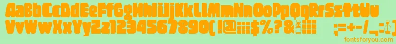 Tregger Font – Orange Fonts on Green Background