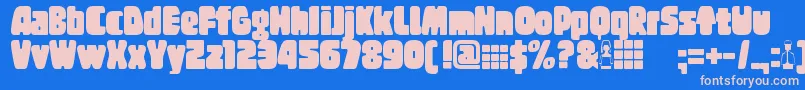 Tregger Font – Pink Fonts on Blue Background