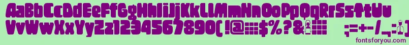 Tregger Font – Purple Fonts on Green Background