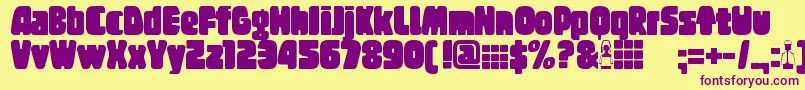 Tregger Font – Purple Fonts on Yellow Background