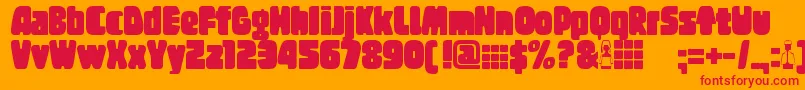 Tregger Font – Red Fonts on Orange Background