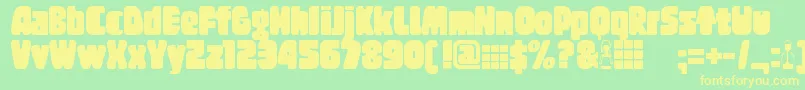 Tregger Font – Yellow Fonts on Green Background