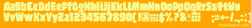 Tregger Font – Yellow Fonts on Orange Background