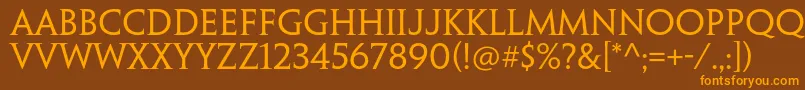 PenumbraserifstdRegular Font – Orange Fonts on Brown Background