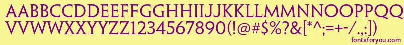 PenumbraserifstdRegular Font – Purple Fonts on Yellow Background