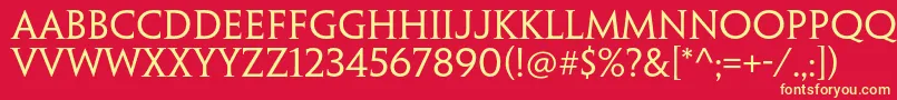 PenumbraserifstdRegular Font – Yellow Fonts on Red Background