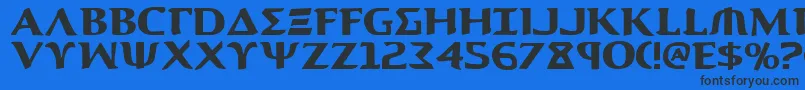フォントAegis – 黒い文字の青い背景