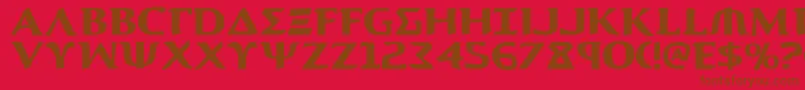 Czcionka Aegis – brązowe czcionki na czerwonym tle