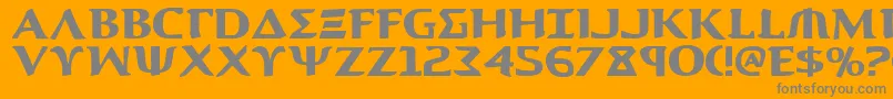 Aegis-fontti – harmaat kirjasimet oranssilla taustalla