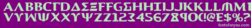 Aegis-fontti – vihreät fontit violetilla taustalla
