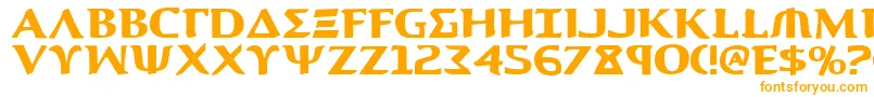 Aegis-fontti – oranssit fontit valkoisella taustalla