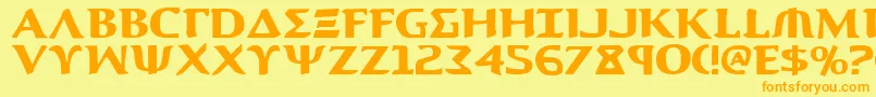 Aegis-Schriftart – Orangefarbene Schriften auf gelbem Hintergrund