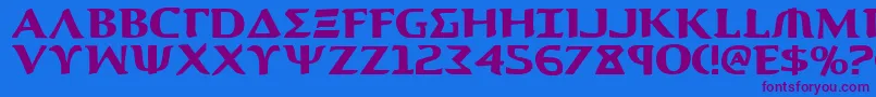 Aegis Font – Purple Fonts on Blue Background