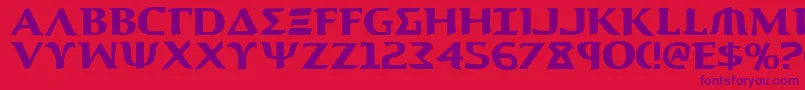Aegis-Schriftart – Violette Schriften auf rotem Hintergrund