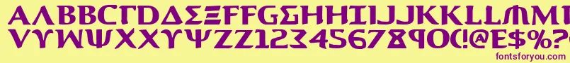 Aegis-Schriftart – Violette Schriften auf gelbem Hintergrund