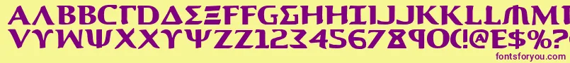Aegis Font – Purple Fonts on Yellow Background