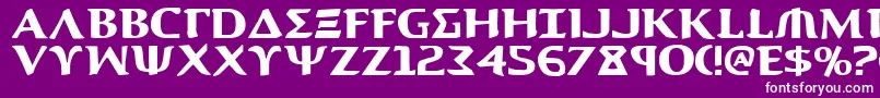 Aegis-Schriftart – Weiße Schriften auf violettem Hintergrund