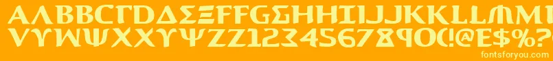 Czcionka Aegis – żółte czcionki na pomarańczowym tle