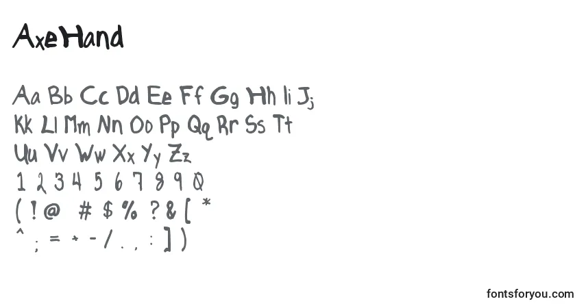 Schriftart AxeHand – Alphabet, Zahlen, spezielle Symbole