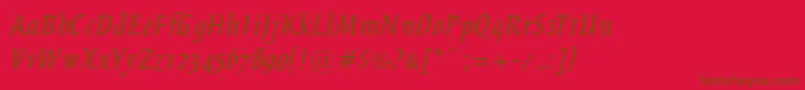 Breeze-fontti – ruskeat fontit punaisella taustalla