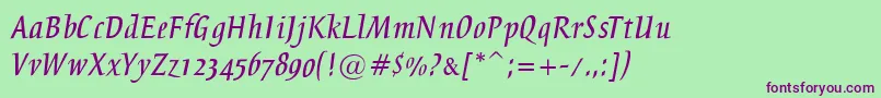 Breeze Font – Purple Fonts on Green Background