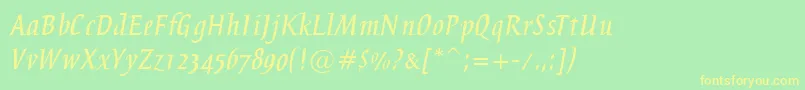 Breeze Font – Yellow Fonts on Green Background