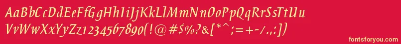 Breeze Font – Yellow Fonts on Red Background