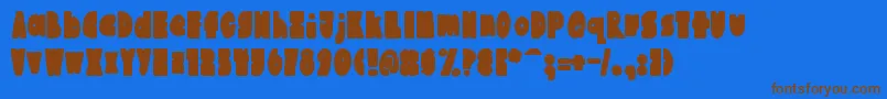 AustieBostChunkiliciousBounce Font – Brown Fonts on Blue Background