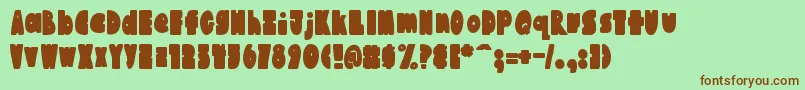 AustieBostChunkiliciousBounce Font – Brown Fonts on Green Background