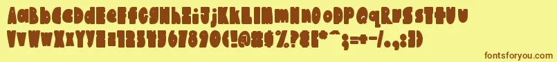 AustieBostChunkiliciousBounce Font – Brown Fonts on Yellow Background