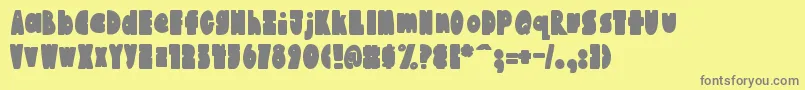 AustieBostChunkiliciousBounce Font – Gray Fonts on Yellow Background