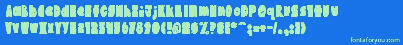 AustieBostChunkiliciousBounce Font – Green Fonts on Blue Background