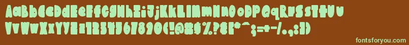 AustieBostChunkiliciousBounce Font – Green Fonts on Brown Background