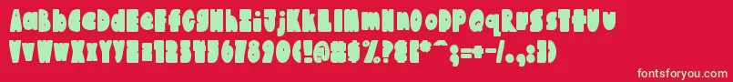 AustieBostChunkiliciousBounce Font – Green Fonts on Red Background
