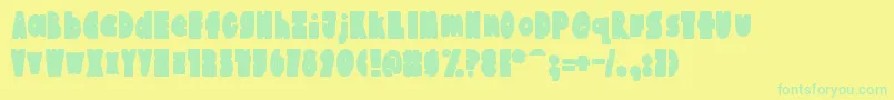 AustieBostChunkiliciousBounce Font – Green Fonts on Yellow Background