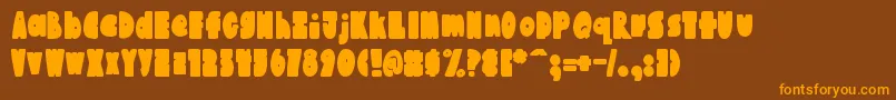 AustieBostChunkiliciousBounce Font – Orange Fonts on Brown Background