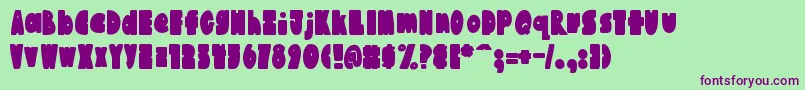 AustieBostChunkiliciousBounce Font – Purple Fonts on Green Background