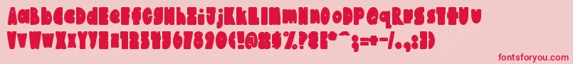 AustieBostChunkiliciousBounce Font – Red Fonts on Pink Background