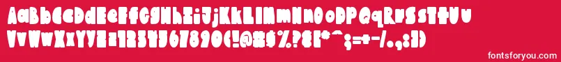 フォントAustieBostChunkiliciousBounce – 赤い背景に白い文字