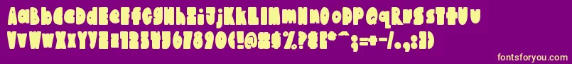AustieBostChunkiliciousBounce Font – Yellow Fonts on Purple Background